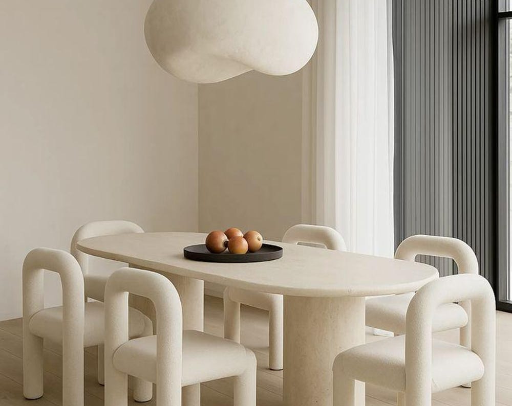 Table en microfibre de ciment ciré