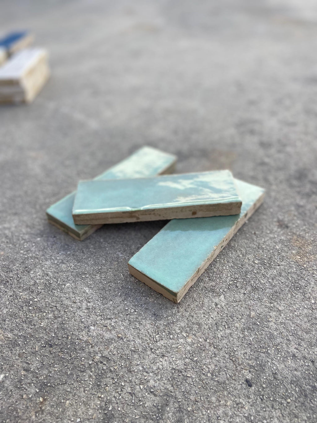 Zellige 15x5 cm - Bleu Océan - Premium