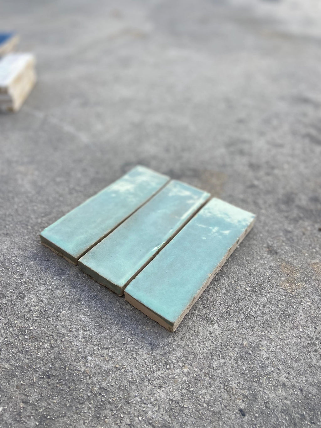 Zellige 15x5 cm - Bleu Océan - Premium
