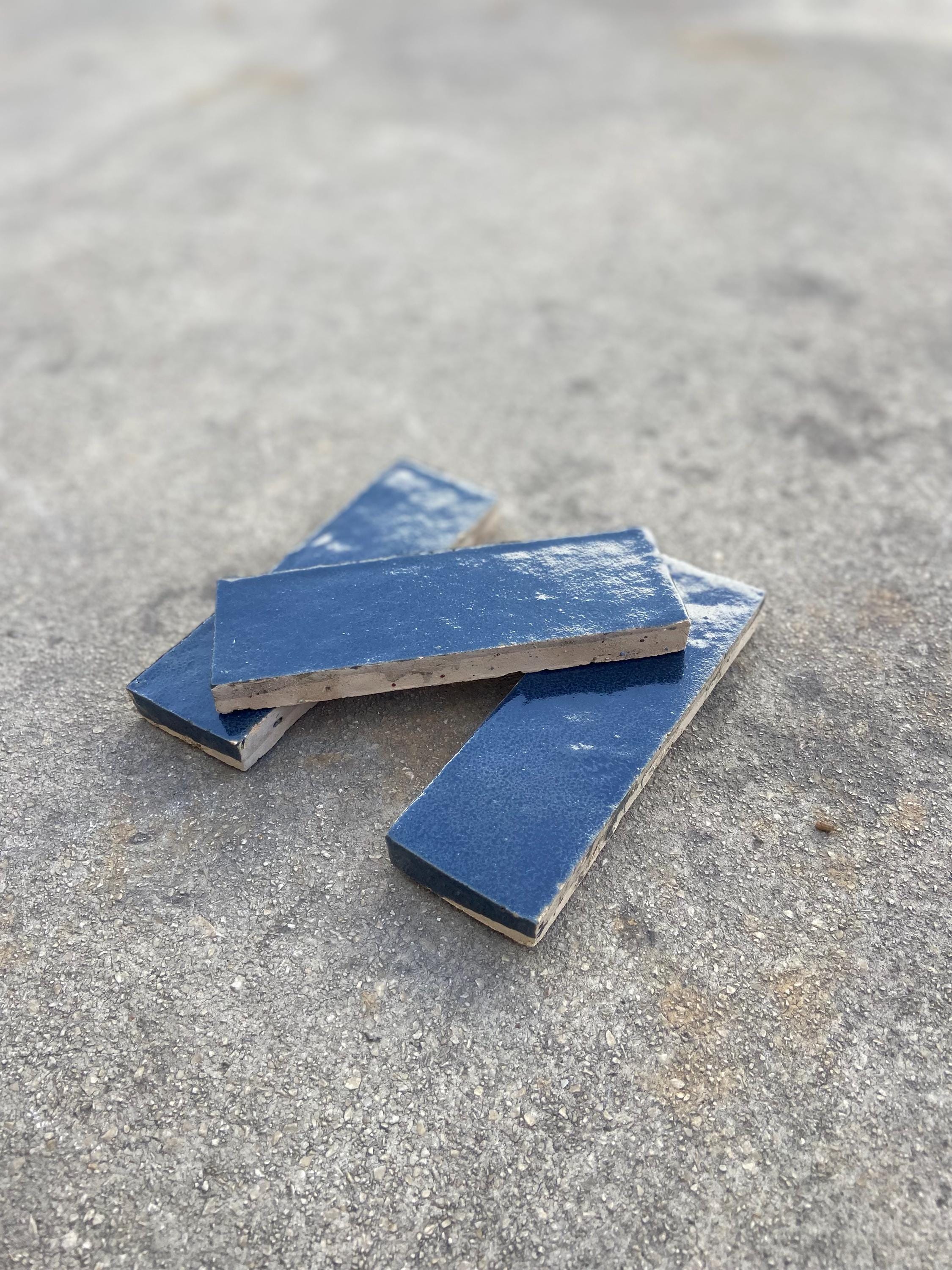 Zellige 15x5 cm - Bleu Ibiza - Premium