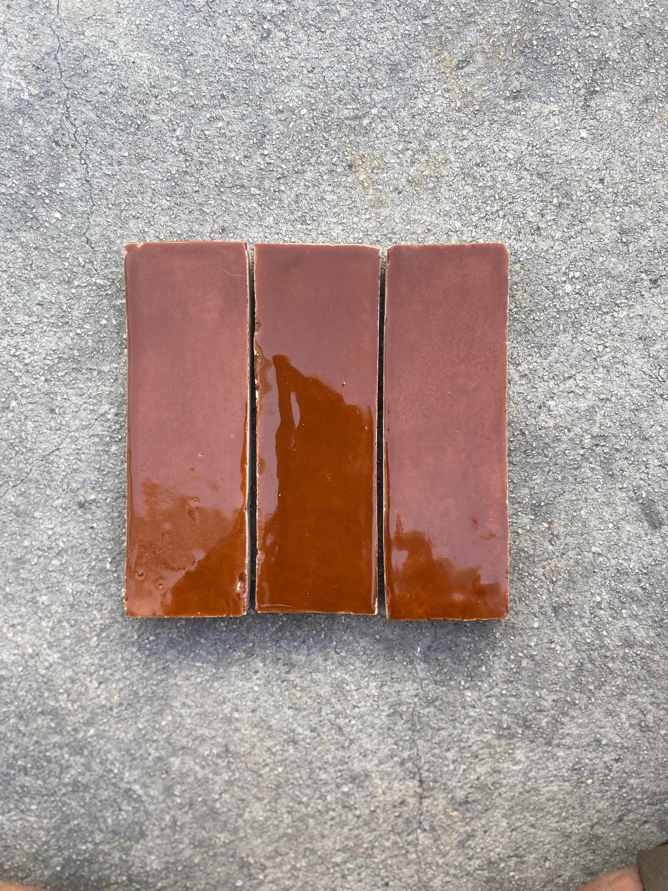 Zellige 15x5 cm - Bordeaux - Premium