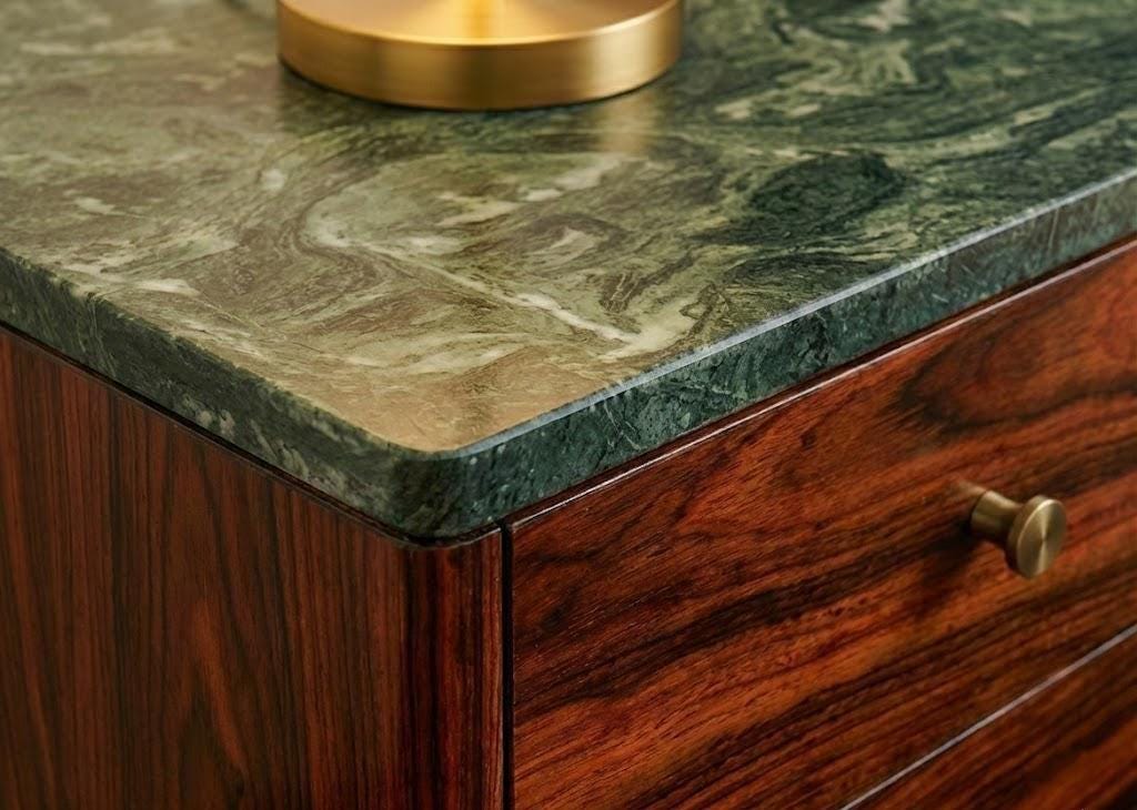WALDORF - Table de nuit Marbre & Bois