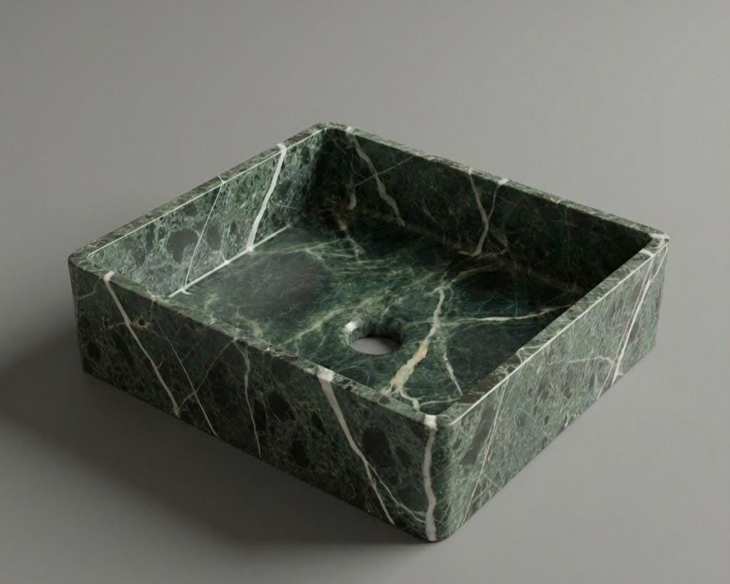 Vasque en marbre - rectangle - Vert Guatemala
