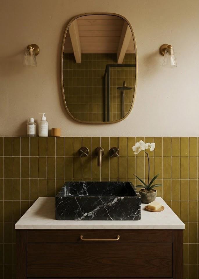 Vasque en marbre - rectangle - Noir Impériale