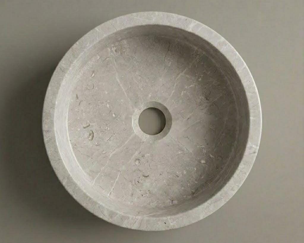 Vasque en marbre - ronde - Gris Perlino Bianco
