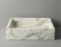 Vasque en marbre - rectangle - Blanc Calacatta
