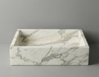 Vasque en marbre - rectangle - Blanc Calacatta