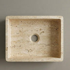Vasque en marbre - rectangle - Travertin