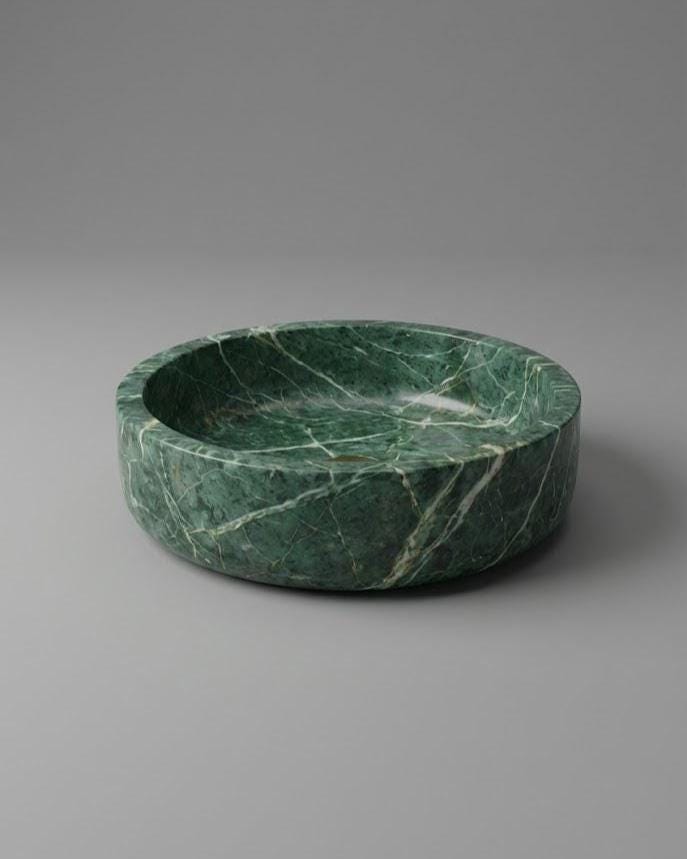 Vasque en marbre - ronde - Vert du Guatemala
