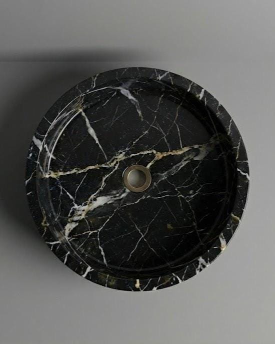 Vasque en marbre - ronde - Noir Impériale