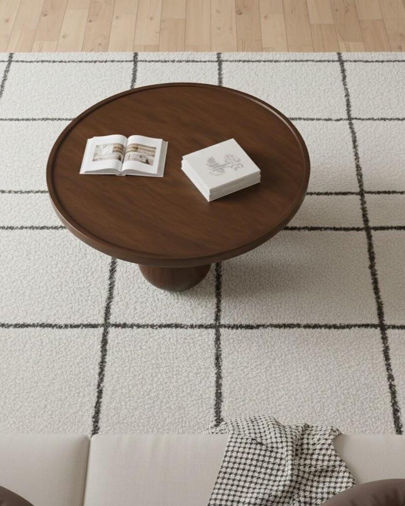 SPHERE - Table basse en noyer et piètement sculptural