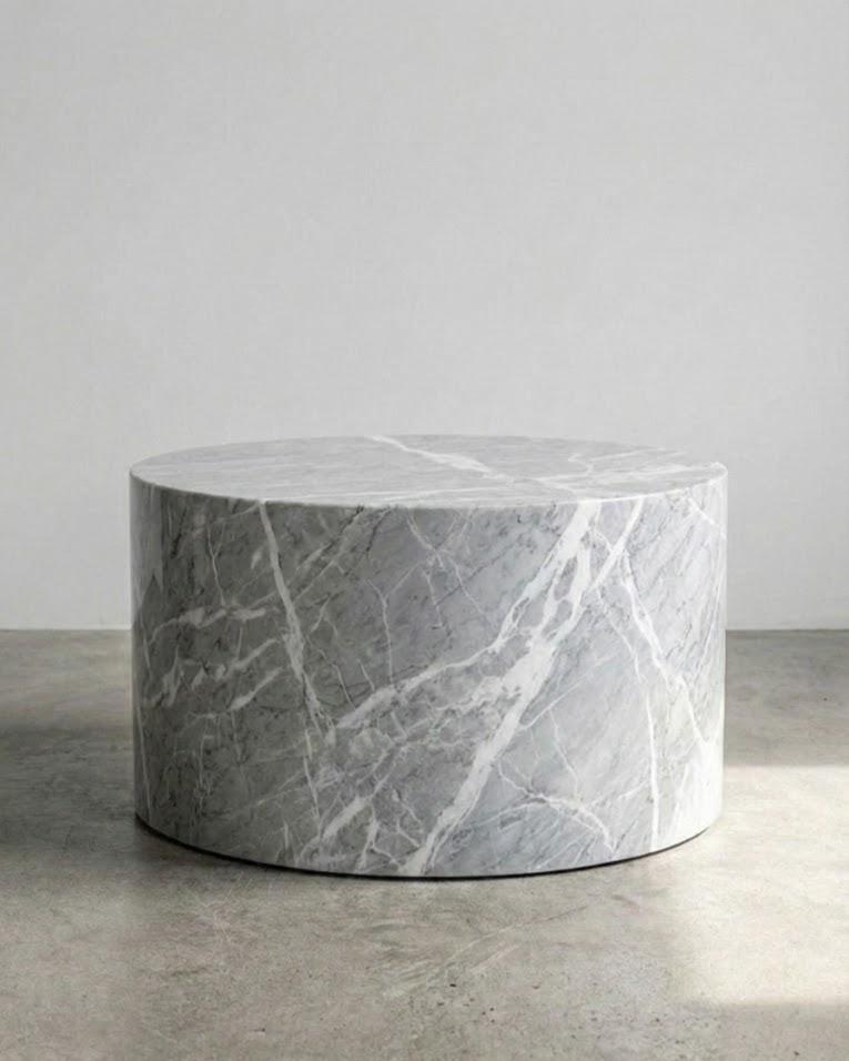 Table basse cylindre marbre