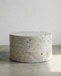 Table basse cylindre travertin