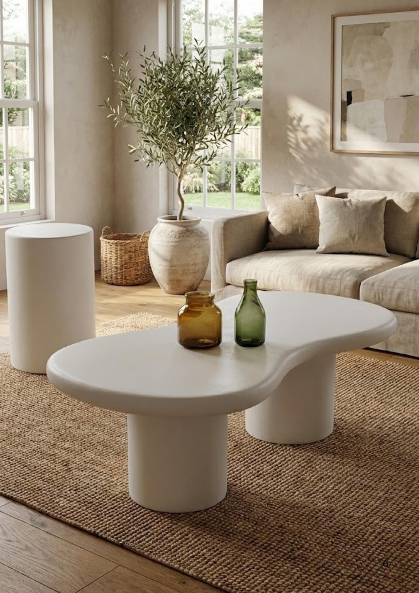 Polished Concrete Coffee Table – Moroccan Craftsmanship