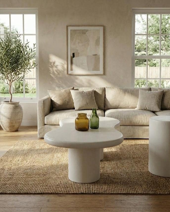 Polished Concrete Coffee Table – Moroccan Craftsmanship