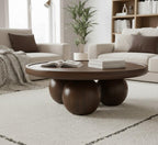 SPHERE - Table basse en noyer et piètement sculptural