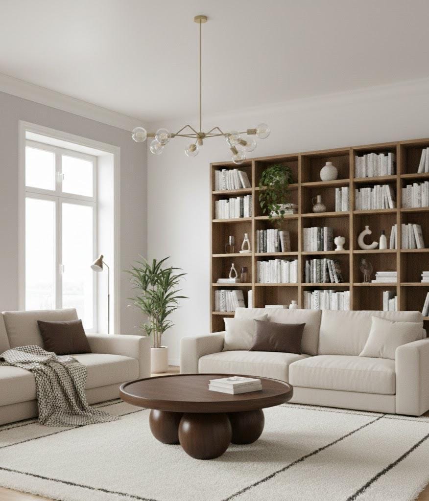 SPHERE - Table basse en noyer et piètement sculptural