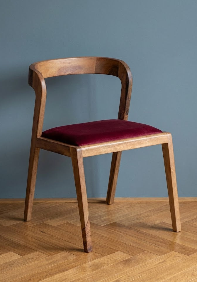 CASABLANCA Chaise en noyer et bouclette