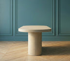 Table ovale en microciment pied central oval
