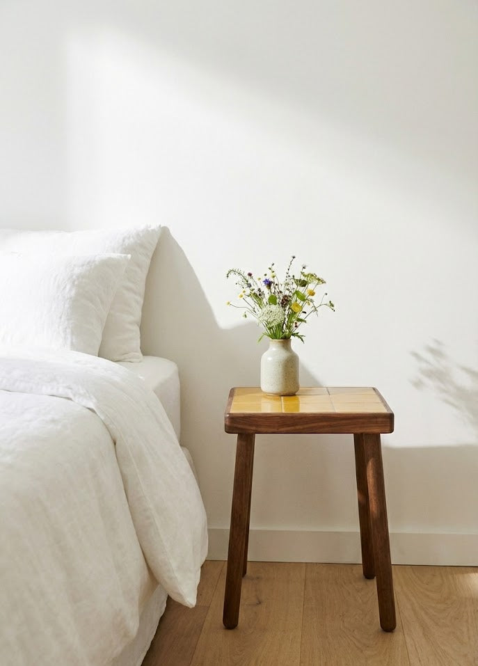 Table basse en bois et plateau zellige à personnaliser